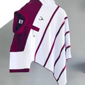 White and Maroon Polo T-Shirt